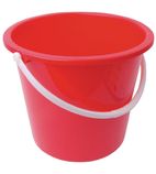 Image of CD807 Round Plastic Bucket Red 10Ltr