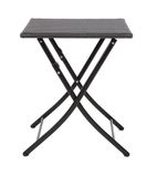 GL302 Square PE Wicker Folding Table Black 600mm