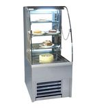 P75-60 600mm Wide Stainless Steel Curved Glass Patisserie Serve Over Counter Display Fridge