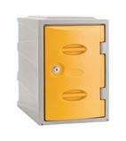 Plastic Single Door Locker Camlock Yellow 450mm - CB539
