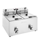 CU621 2 x 8 Ltr Electric Countertop Twin Tank Fryer with Timer (2 x Baskets)
