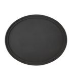 Image of C162 Polypropylene Oval Non-Slip Tray Black 685mm