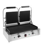 CU604 Electric Double Contact Panini Grill - Ribbed Top & Bottom