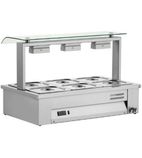Image of MEV610 3 x 1/1GN Electric Countertop Wet Heat Bain Marie With Sneeze Guard