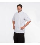 Q2059-S Men's Short Sleeve Chefs Jacket White