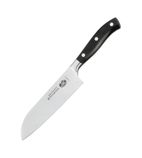 DR507 Fully Forged Santoku Knife Black 17cm