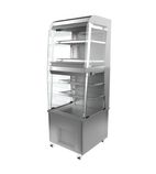MHC1 Stainless Steel 650mm Wide Hot and Cold Food Multideck Display Fridge With Nightblind