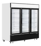 LGC7500 2050 Ltr Upright Triple Hinged Glass Door White Display Fridge With Canopy