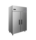 HEG676 Medium Duty 1090 Ltr Upright Double Door Stainless Steel Freezer
