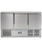Image of KXCC3-PREP 368 Ltr 3 Door Stainless Steel Refrigerated Pizza / Saladette Prep Counter