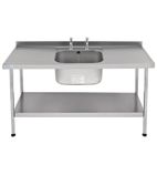 E20614D 1800mm Stainless Steel Centre Bowl Sink (Self Assembly)