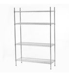 HEF700 1200w x 400d mm Chrome Wire Shelves 4 Tier