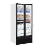 FS890HP 707 Ltr Upright Double Hinged Glass Door White Display Fridge