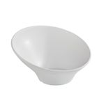 Zen Melamine Round Sloped Bowl White 800ml - DA292