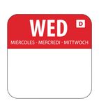 U779 Dissolvable Food Rotation Labels Wednesday (Pack of 1000)
