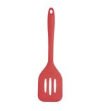 Image of GL217 Silicone Flexible Slotted Spatula Red 31cm