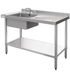 U901 1000w x 600d mm Stainless Steel Single Sink With Right Hand Drainer