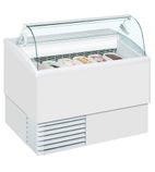 ISETTA 6LX 6 x Napoli Pan White Flat Glass Ice Cream Display Freezer