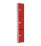 W982-CS Four Door Locker  with Sloping Top Red Door Camlock