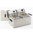 FD80D 2 x 8 Ltr Electric Countertop Twin Tank Fryer (2 x Baskets)