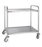 F998 Stainless Steel 2 Tier Mobile Clearing Trolley