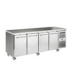 Image of F4 668Ltr 4 Door Stainless Steel Freezer Prep Counter