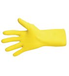 Vital 124 FA292-L Liquid-Proof Light-Duty Janitorial Gloves Yellow Large