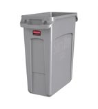 Slim Jim F603 Bin with Venting Channels Grey 60 Ltr