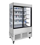 YLM580B 1200mm Wide Stainless Steel Multideck Display Fridge With Self Closing Sliding Doors