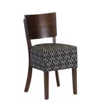 FT421 Asti Padded Dark Walnut Dining Chair with Black Diamond Deep Padded Seat and Back (Pack of 2)