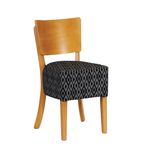 FT425 Asti Padded Soft Oak Dining Chair with Black Diamond Deep Padded Seat and Back (Pack of 2)