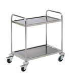 HEA128 860w x 535d mm Stainless Steel Self Assembly Service Trolley 2 Tier
