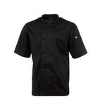 B054-3XL Montreal Cool Vent Unisex Short Sleeve Chefs Jacket Black 3XL