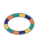 New Horizons M834 Chequered Border Oval Platters 202mm (Pack of 12)
