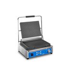 Image of Lynx Prime LPPGRRT Electric Single Contact Panini Grill with Digital Timer - Ribbed Top & Bottom