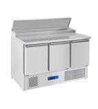 EC-3PREP 410 Ltr 3 Door Stainless Steel Refrigerated Pizza/Saladette Prep Counter