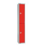 W950-CNS Double Door Coin Return Locker with Sloping Top Graphite Red