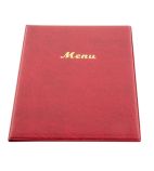 E218 PVC Menu Cover A4 Burgundy