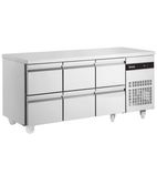 PN222-HC 429 Ltr 6 Drawer Stainless Steel Refrigerated Prep Counter
