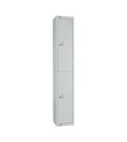 W960-CS Two Door Locker with Sloping Top Mid Grey Door Camlock