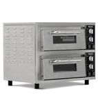 BPO2 2 x 16" Electric Countertop Stainless Steel Twin Deck Pizza Oven