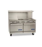 CIR-6-G24/N 6 Burner & Griddle Natural Gas Oven Range with Splashback & Plateshelf