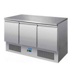 HED500 Medium Duty 380 Ltr 3 Door Stainless Steel Refrigerated Prep Counter