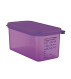 CM788 Allergen Polypropylene 1/3 Gastronorm Food Container Purple 6Ltr