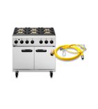 Phoenix PHGR01/P 6 Burner Propane Gas Oven Range With Castors & Free 3/4" Gas Hose