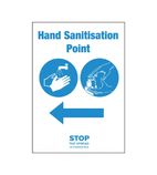 FN847 Hand Sanitisation Point Arrow Right Sign A5 Self-Adhesive