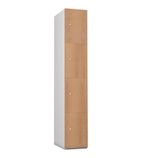 DE687-EL Four Door Electronic Combination Lock Locker Oak Finish