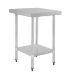 GJ500 600w x 700d mm Stainless Steel Centre Table with One Undershelf