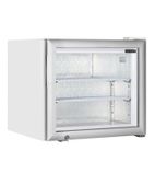 UF50G 50 Ltr Countertop Single Glass Door White Display Freezer