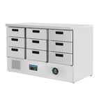G-Series FA441 Medium Duty 368 Ltr 9 Drawer Stainless Steel Refrigerated Prep Counter